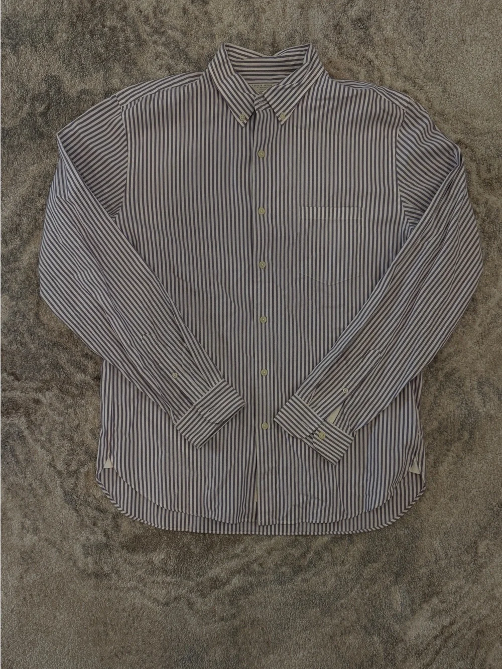 J. Crew Men's Vertical Stripe Button-Down Shirt - Blue & White